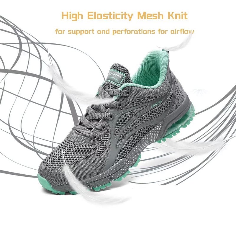 Lamincoa Womens Running Shoes Athletic Women Sneakers Non Slip Womens Tennis Shoes Grey - Image 5